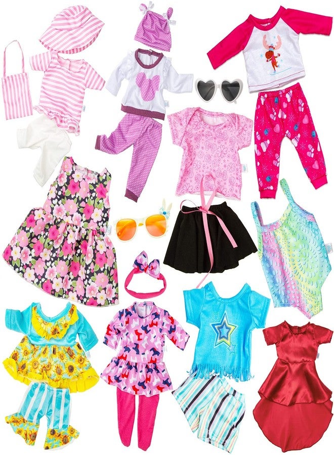 BDDOLL 23 Pcs 18 Inch Girl Doll Clothes and Accessories for 18 Inch Doll Dress with Our Generation Dolls Including 10 Complete Sets of Clothing Outfits - Image 2